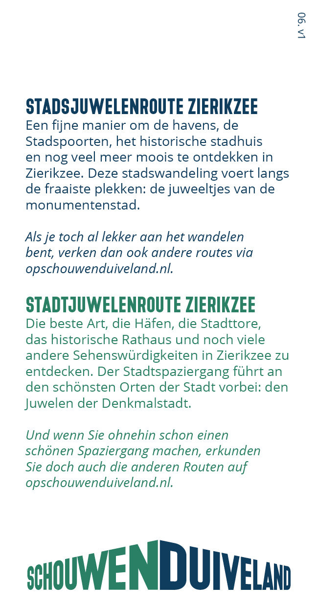 Tipkaart - Stadsjuwelenroute Zierikzee