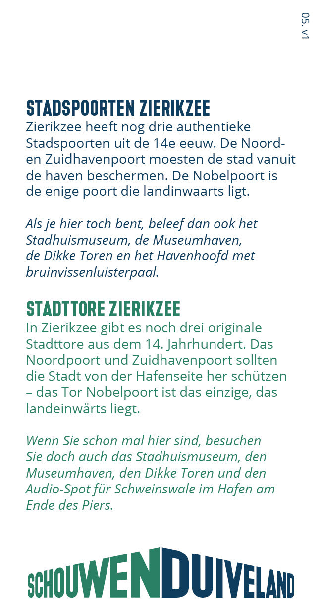 Tipkaart - Stadspoorten Zierikzee