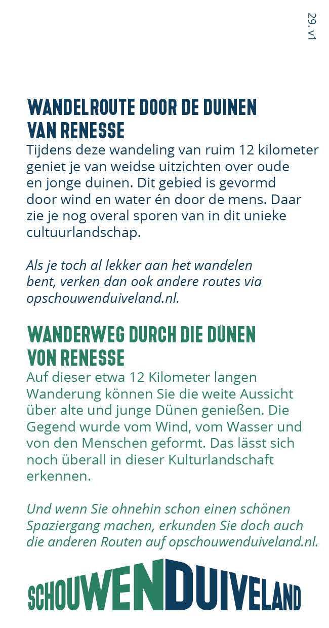 Tipkaart - Wandelroute door de duinen van Renesse